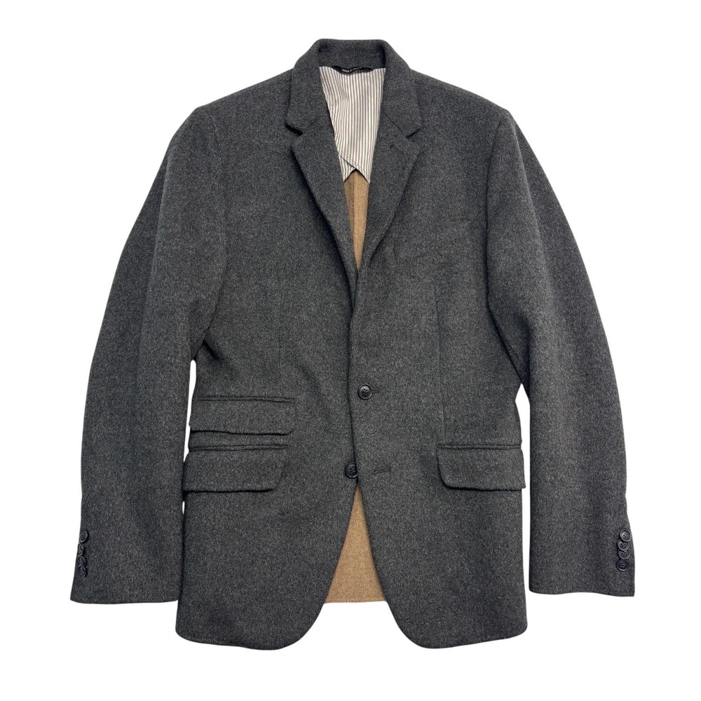 Banana Republic 38R Charcoal Heavy Flannel Wool Blazer Jacket Sport Coat Soft